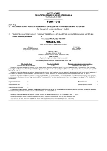 Thumbnail NetApp
 10-Q Quarterly Report FY 