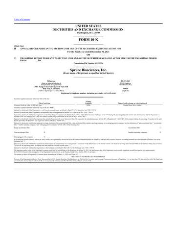 Thumbnail Spruce Biosciences 10-K Annual Report 2021