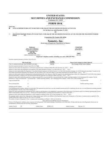 Thumbnail Xometry 10-K Annual Report 2021