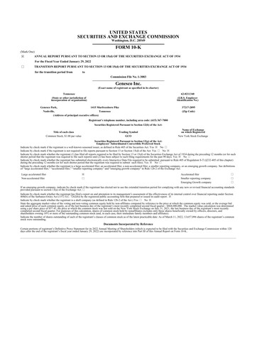 Thumbnail Genesco
 10-K Annual Report 2022