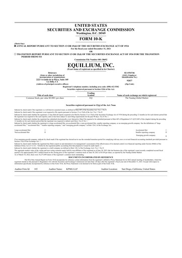 Thumbnail Equillium 10-K Annual Report 2021