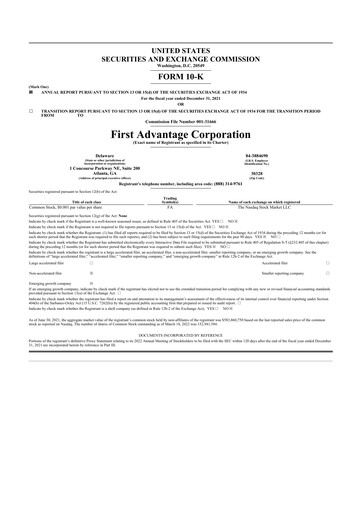 Thumbnail First Advantage 10-K Annual Report 2021