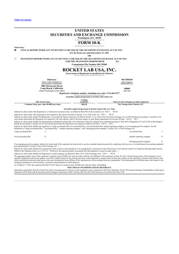 Thumbnail Rocket Lab 10-K Annual Report 2021