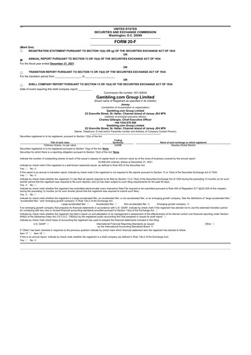 Thumbnail Gambling.com Group 20-F Annual Report 2021