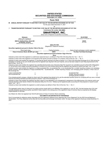 Thumbnail SmartRent 10-K Annual Report 2021