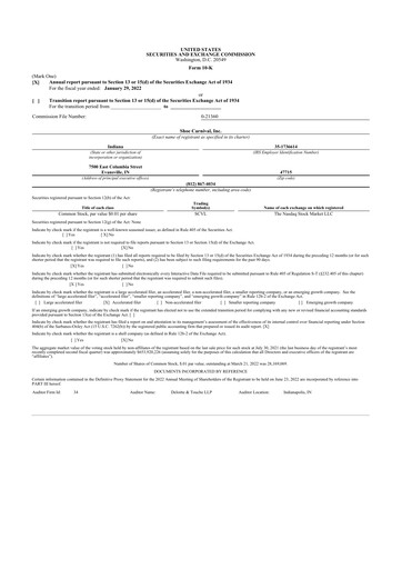 Thumbnail Shoe Carnival
 10-K Annual Report 2021