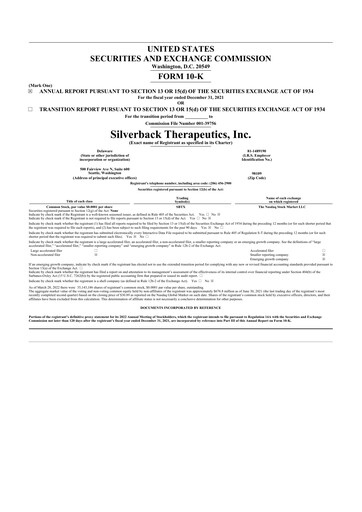 Miniature ARS Pharmaceuticals 10-K Rapport annuel 2021
