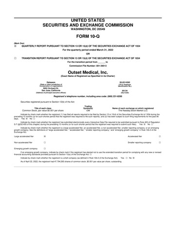 Thumbnail Outset Medical 10-Q Quarterly Report FY2022 