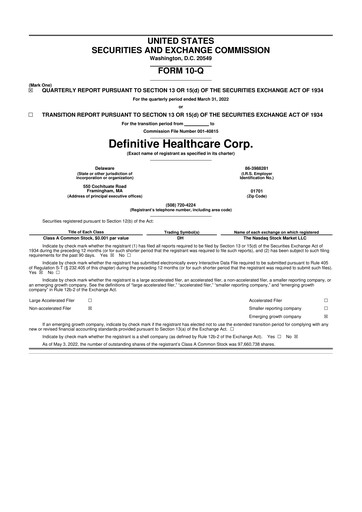 Thumbnail Definitive Healthcare 10-Q Quarterly Report FY2022 