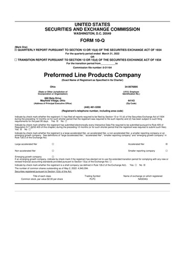 Vorschaubild Preformed Line Products 10-Q Quartalsbericht 2022 