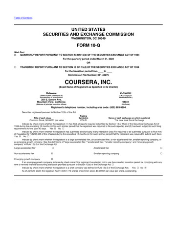 Thumbnail Coursera 10-Q Quarterly Report FY2022 