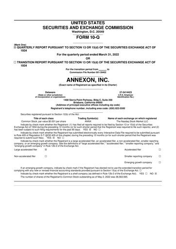 Thumbnail Annexon 10-Q Quarterly Report FY 