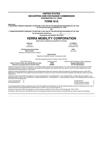 Thumbnail Verra Mobility 10-Q Quarterly Report FY2022 
