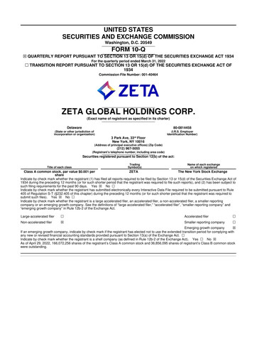 Miniature Zeta Global 10-Q Rapport trimestriel 2022 