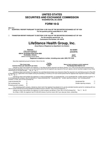 Thumbnail LifeStance Health Group 10-Q Quarterly Report FY2022 