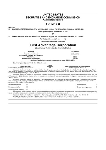 Thumbnail First Advantage 10-Q Quarterly Report FY2022 