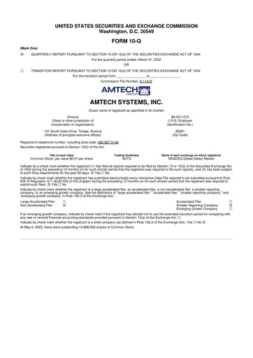 Vorschaubild Amtech Systems 10-Q Quartalsbericht 2022 