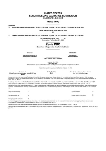 Thumbnail Zevia 10-Q Quarterly Report FY2022 