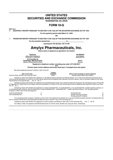 Thumbnail Amylyx Pharmaceuticals 10-Q Quarterly Report FY2022 