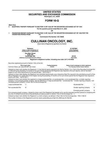 Thumbnail Cullinan Therapeutics 10-Q Quarterly Report FY2022 