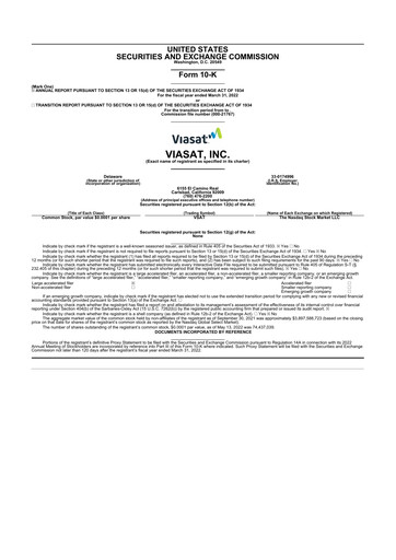 Thumbnail ViaSat 10-K Annual Report 2022