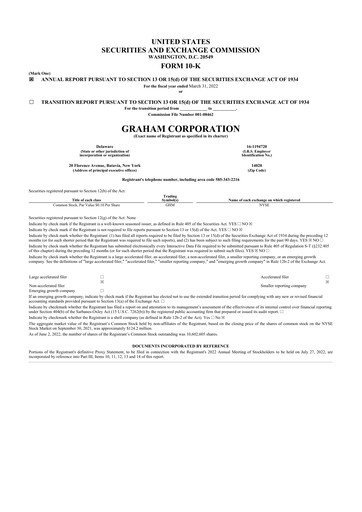 Thumbnail Graham Corporation
 10-K Annual Report 2022