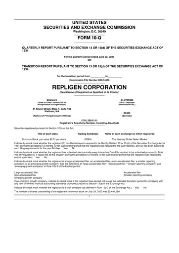 Thumbnail Repligen
 10-Q Quarterly Report FY2022 