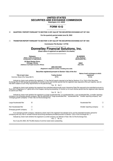 Vorschaubild Donnelley Financial Solutions
 10-Q Quartalsbericht 2022 