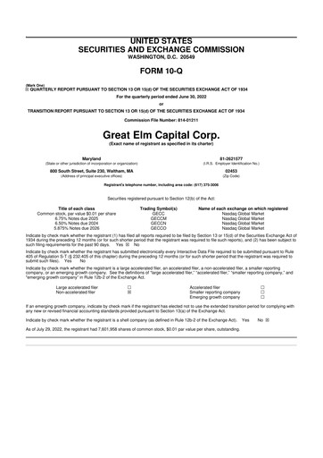 Vorschaubild Great Elm Capital
 10-Q Quartalsbericht  