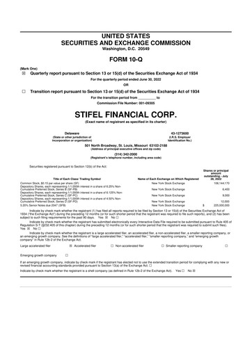 Thumbnail Stifel
 10-Q Quarterly Report FY2022 