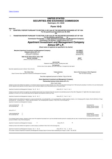 Thumbnail Aimco 10-Q Quarterly Report FY 