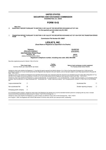 Thumbnail Leslie's 10-Q Quarterly Report FY2022 