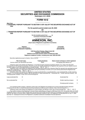 Thumbnail Annexon 10-Q Quarterly Report FY 