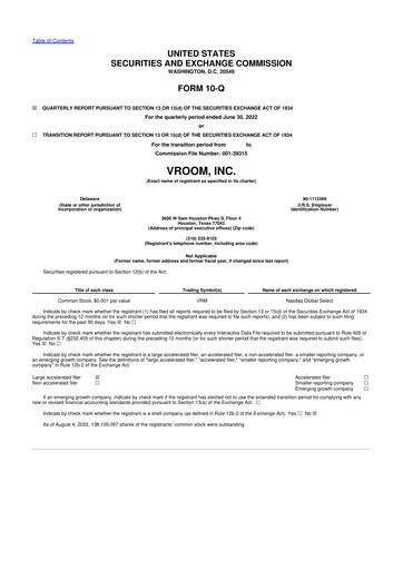 Vorschaubild Vroom 10-Q Quartalsbericht 2022 