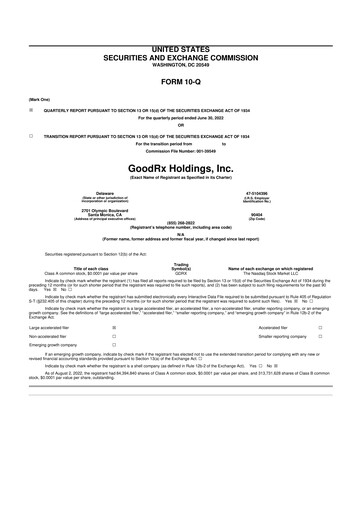 Thumbnail GoodRx 10-Q Quarterly Report FY2022 
