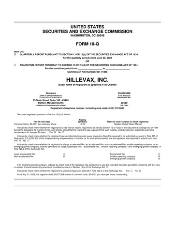 Thumbnail HilleVax 10-Q Quarterly Report FY2022 