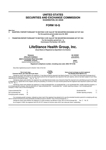 Thumbnail LifeStance Health Group 10-Q Quarterly Report FY2022 