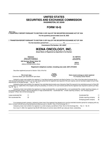 Thumbnail Ikena Oncology 10-Q Quarterly Report FY2022 