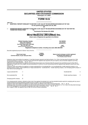 Thumbnail Mind Medicine (MindMed) 10-Q Quarterly Report FY2022 