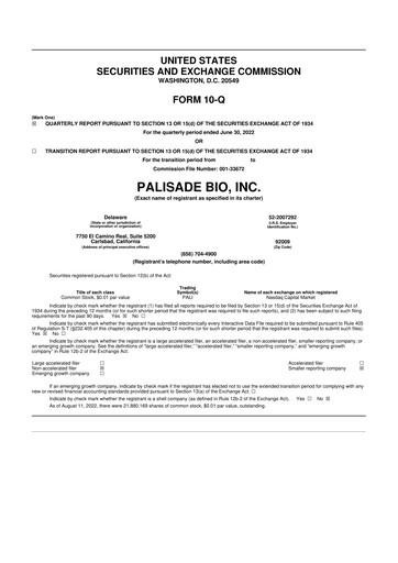 Thumbnail Palisade Bio 10-Q Quarterly Report FY2022 