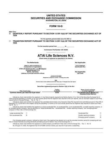 Thumbnail atai Life Sciences 10-Q Quarterly Report FY 