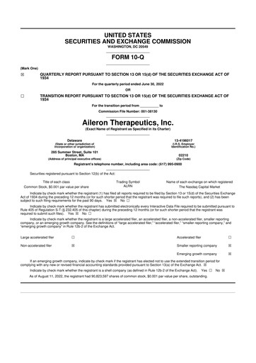 Thumbnail Rein Therapeutics 10-Q Quarterly Report FY2022 