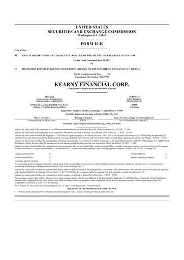 Thumbnail Kearny Financial
 10-K Annual Report 2022
