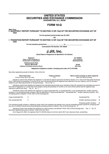 Thumbnail J.Jill
 10-Q Quarterly Report FY2022 