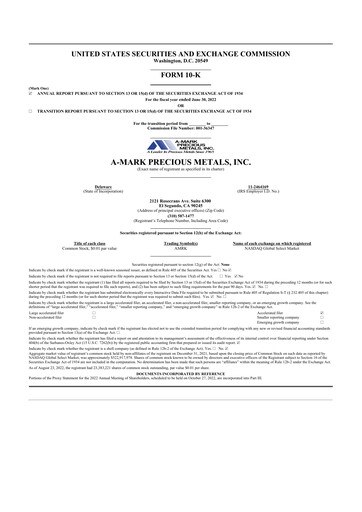 Thumbnail A-Mark Precious Metals 10-K Annual Report 2022