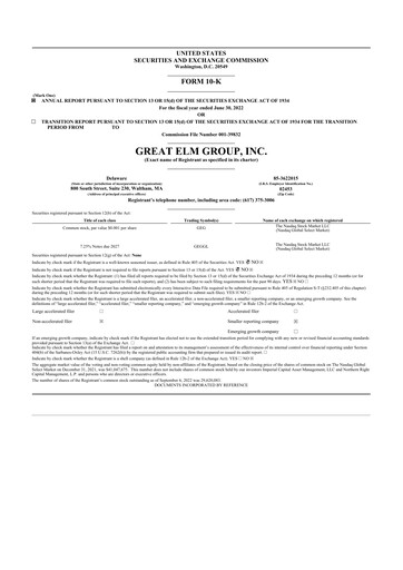 Thumbnail Great Elm Group 10-K Annual Report 2022