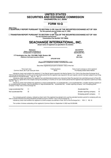 Thumbnail SeaChange International 10-Q Quarterly Report FY2023 
