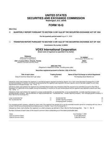 Thumbnail Voxx International
 10-Q Quarterly Report FY2023 