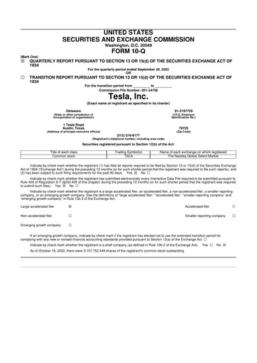 Thumbnail Tesla 10-Q Quarterly Report FY2022 