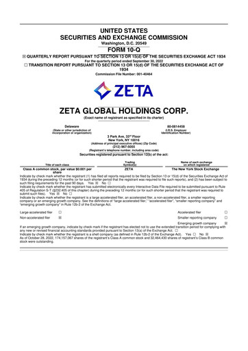 Miniature Zeta Global 10-Q Rapport trimestriel 2022 